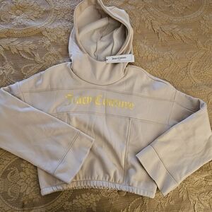 RARE Juicy Couture Cream Cropped Hoodie with Ye Logo